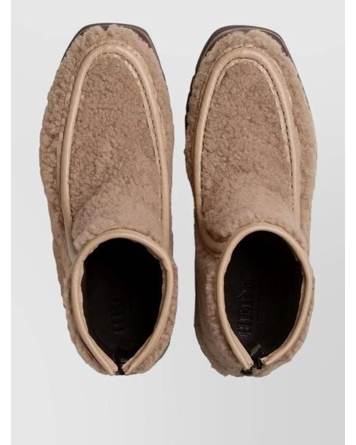 Hereu Brown Armenta Low Shearling Ankle Boots