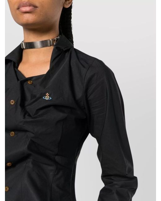 Vivienne Westwood Black Asymmetric Sleeves Twist And Ruched Detailing