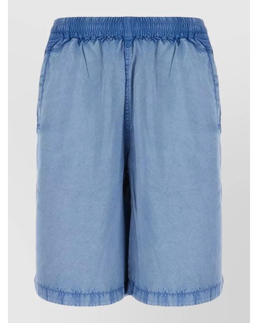 DIESEL Blue Viscose Bermuda Shorts Featuring Back Pockets for men