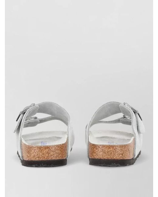 Birkenstock White Sandals Cork Sole Flat Open Toe