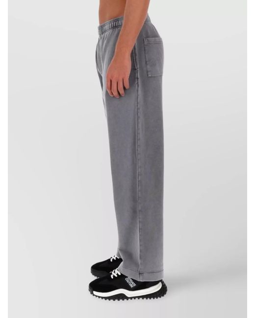 Versace Jeans Couture Gray Cotton Straight-Leg Trousers for men