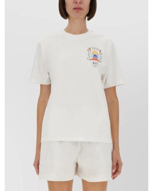Casablanca White Organic Cotton Regular-Fit T-Shirt