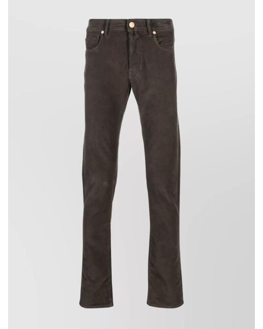 Incotex Gray Straight-Leg Trousers for men