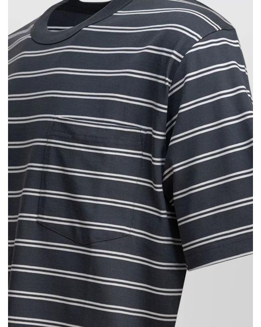 Norse Projects Black Holger Striped Crew Neck Pocket T Shirt for men