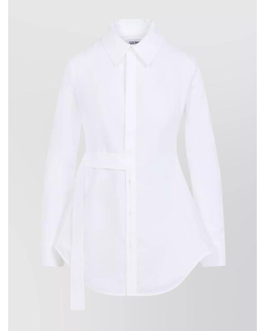 Jean Paul Gaultier White Cotton Strap Detail Shirt