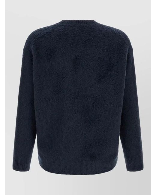 Roberto Collina Blue Cotton Gauze Crew Neck Jumper for men