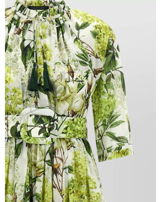 Samantha Sung Green Eden Cotton Muslin Long Dress Floral