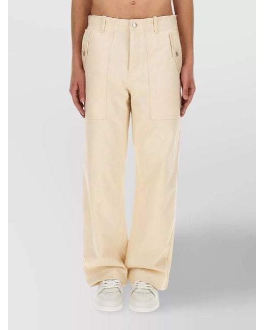 Maison Kitsuné Natural Cotton Loose-Fit Trousers for men