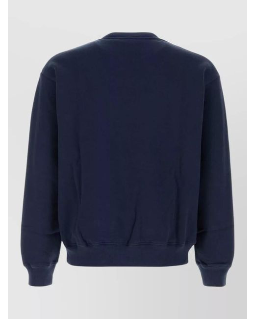 Sporty & Rich Blue Cotton Sweatshirt Crew Neck Long Sleeves