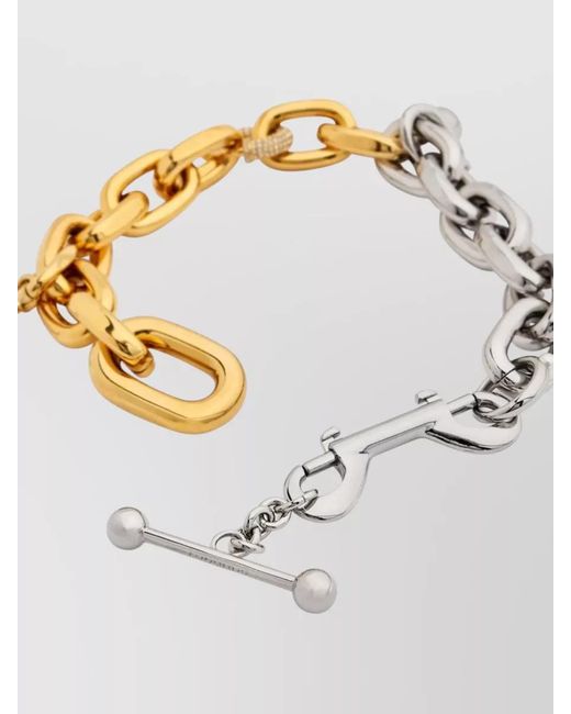 Rabanne Metallic Mixed Metal Chain Bracelet And Pearls