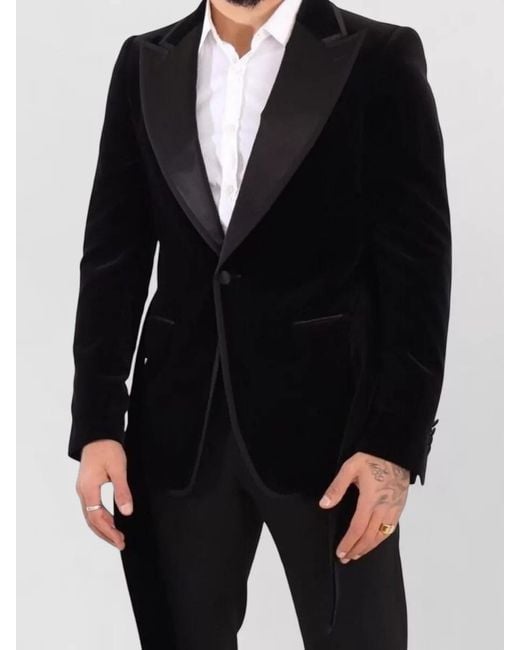 Dolce & Gabbana Blue Velvet Slim-Fit Single-Breasted Blazer for men