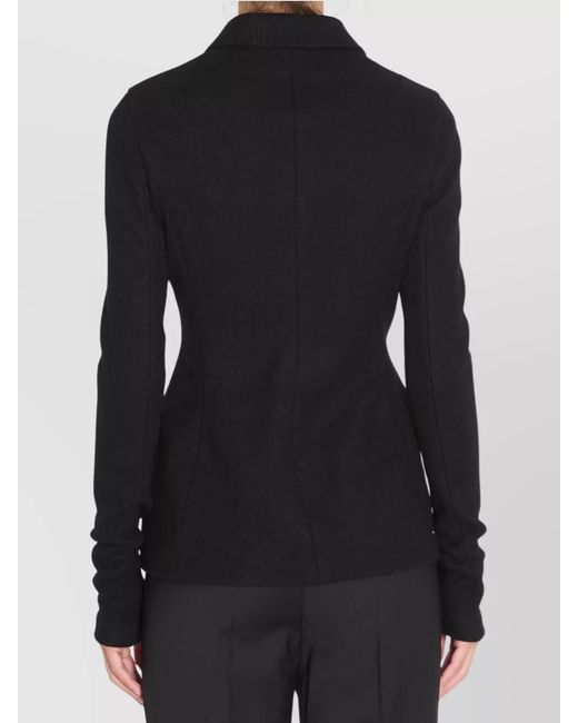 Dolce & Gabbana Black Virgin Wool Slim-Fit Double-Breasted Blazer