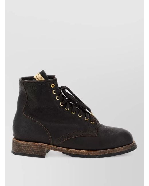 Visvim Black Leather Ankle Boots for men
