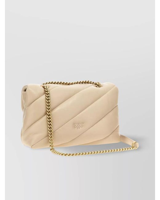 Pinko Natural Love Bag Puff Leather Quilted Cross-Body Bag