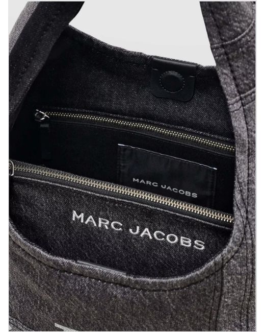 Marc Jacobs Black Patchwork Cotton Shoulder Bag With Top Handle