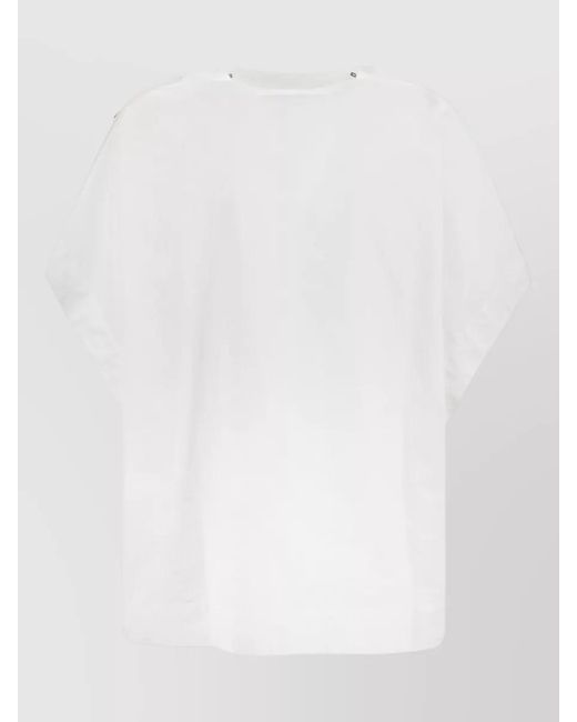 Soeur White Issa Organic Cotton Boat Neck Top