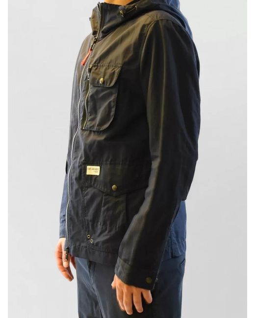 Fay Black Hooded Jackets Chest Pocket Side Pockets Cuffs for men