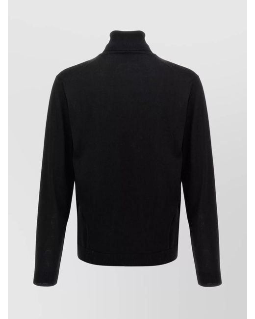 Roberto Collina Black Merino Wool Turtleneck Sweater for men