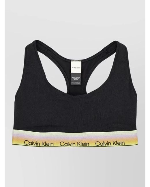 Calvin Klein Black Logo Bralette Racerback And Band