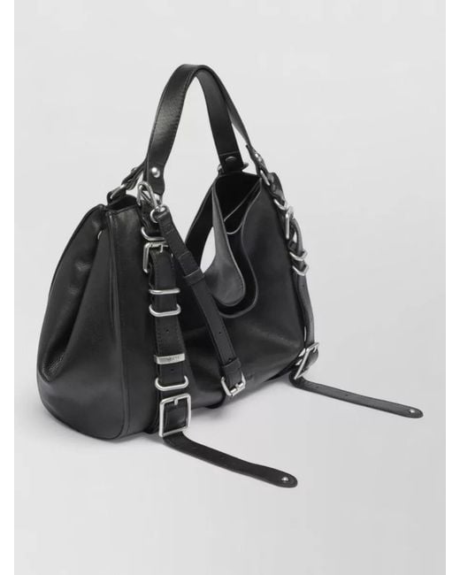DIESEL Black Medium Leather Shoulder Bag