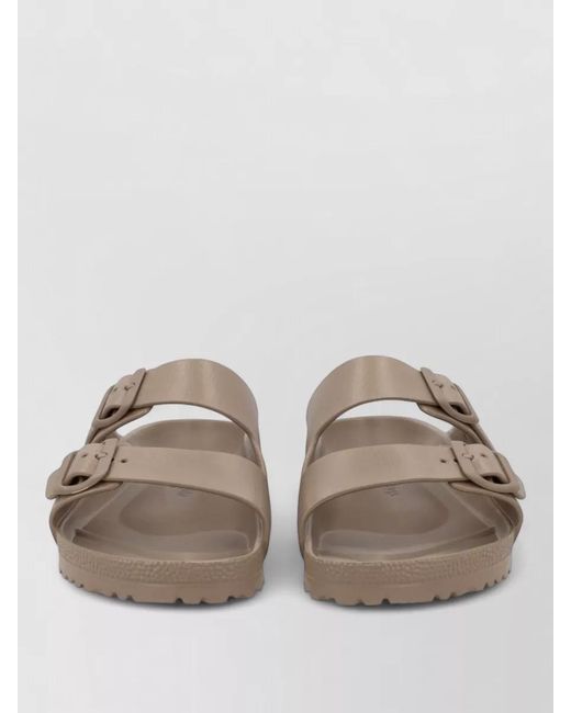 Birkenstock Natural Double Strap Flat Sole Open Toe Slides