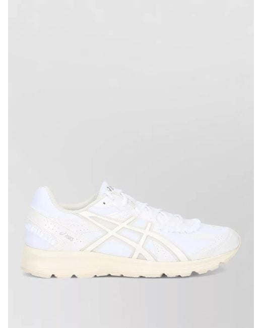 Asics White Jog 100S Lace Up Sneakers