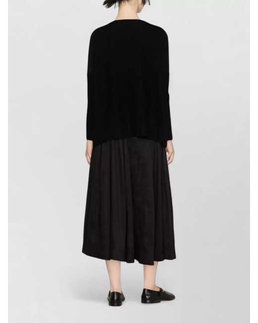 Daniela Gregis Black Cotton Boat Neck Long Sleeve Jumper