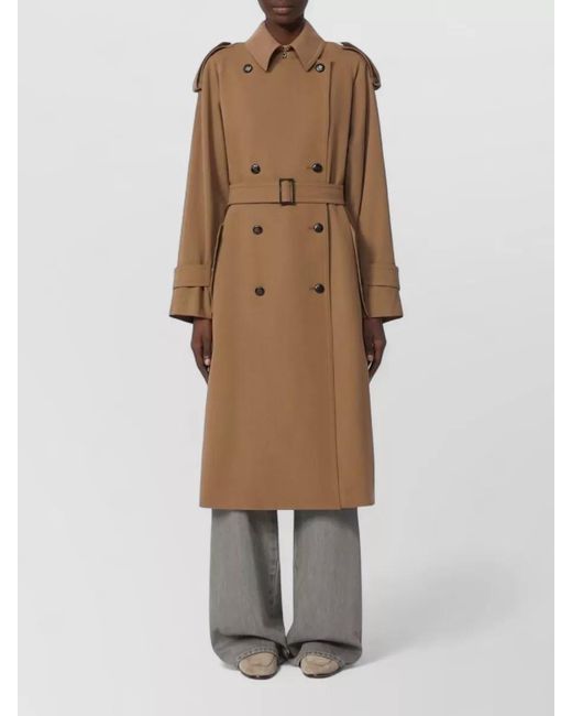Max Mara Natural Mxmcerto Trench Coat Flared Shape Belted