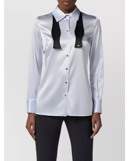 Elisabetta Franchi Gray Silk Shirt