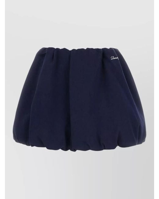 DUNST Blue Cotton Blend Mini Skirt Elastic Waistband
