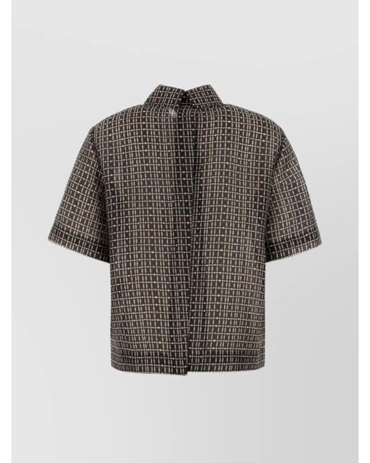 Fendi Gray Silk Polo Shirt