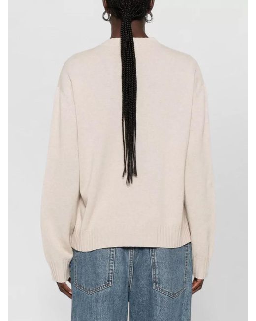 Fabiana Filippi Natural Silk Cashmere Wool Crewneck Sweatshirt