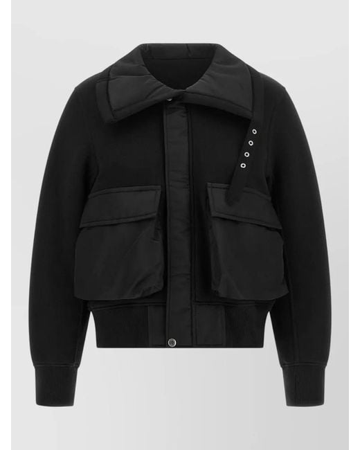Sacai Black Oversized Single Breasted Coat