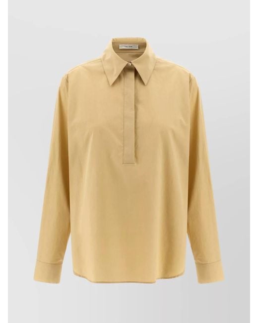 The Row Yellow Collared Long Sleeve Button Front Shirt