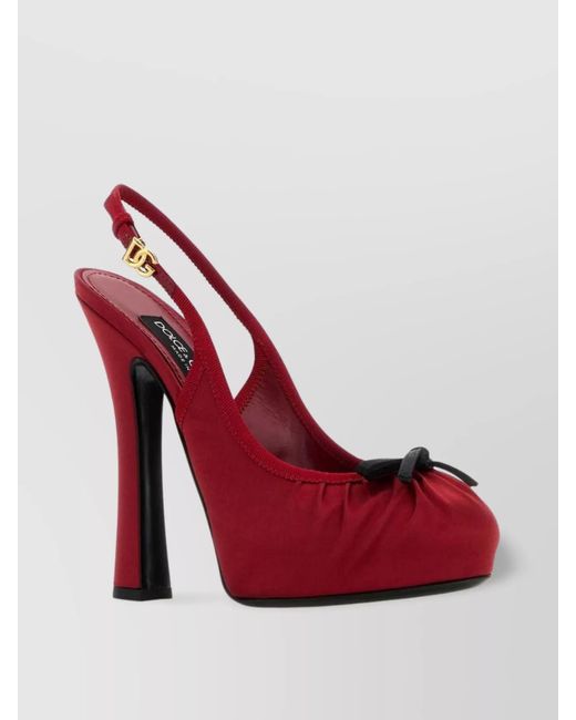 Dolce & Gabbana Red Satin Slingback Pumps