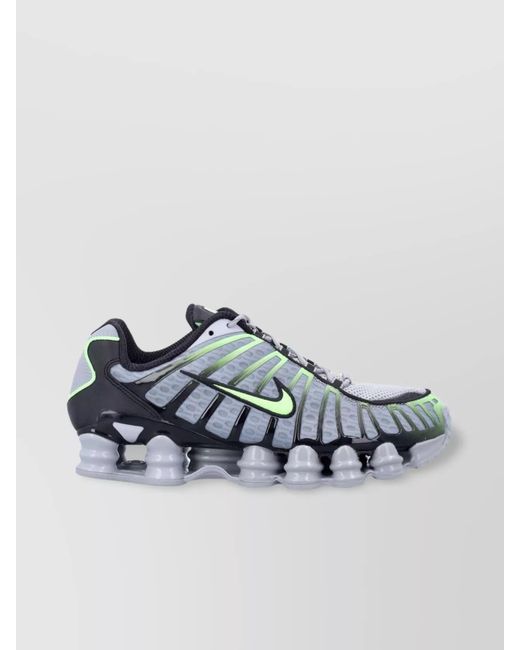 Nike Metallic Tl Shox Mesh Sneakers With Rubber Outsole