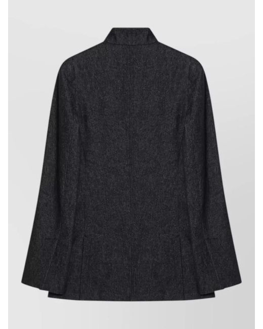 Max Mara Black Single Breasted Jacket Long Sleeves Lapel