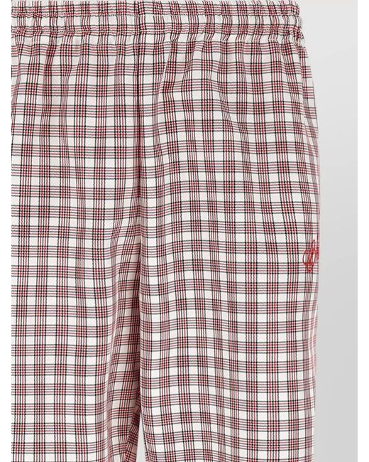 Willy Chavarria Multicolor Checked Wide-Leg Tailored Shorts for men