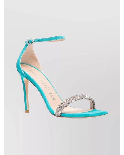 Stuart Weitzman Blue Suede Leather Sandals
