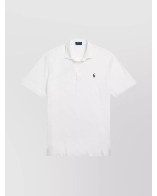 Ralph Lauren Cotton Linen Polo Shirt in White for Men | Lyst UK