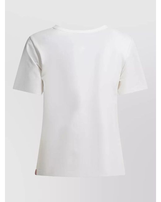 Ines De La Fressange Paris White Crew Neck Plain Short Sleeve Top