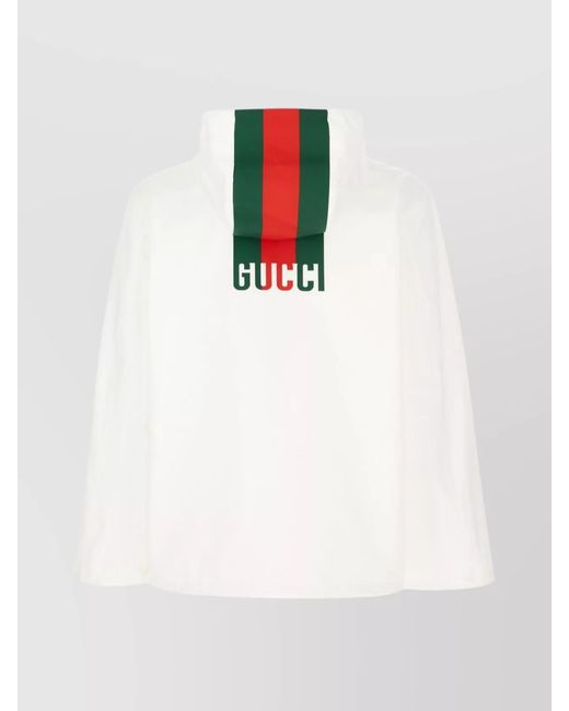Gucci White Cotton Hooded Jacket for men