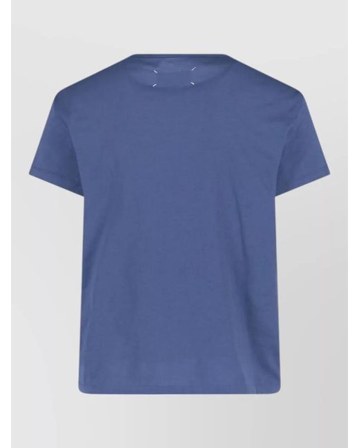 Maison Margiela Blue Cotton Short-Sleeve T-Shirt for men