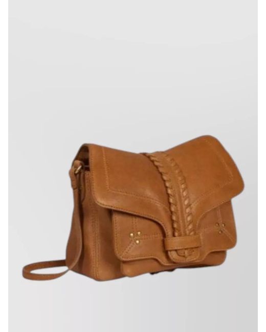 Jérôme Dreyfuss Brown Harry S Wallet Adjustable Strap Braided Studs