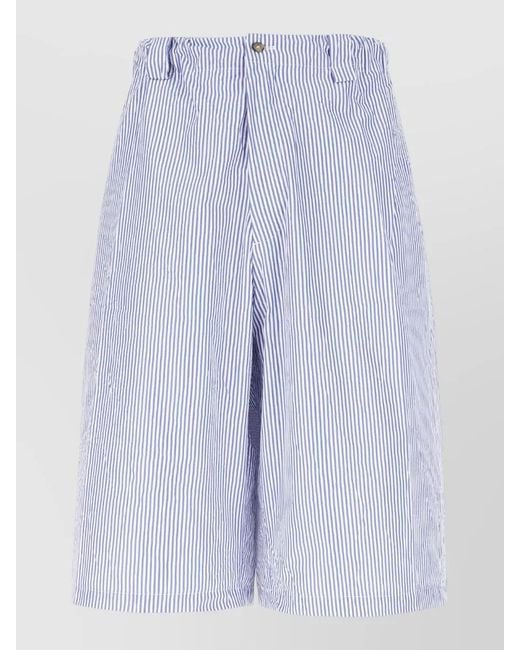 Willy Chavarria Blue Printed Cotton Blend Bermuda Shorts for men