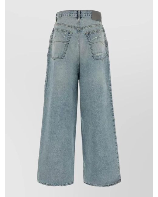 Balenciaga Blue High Waist Wide Leg Denim Jeans