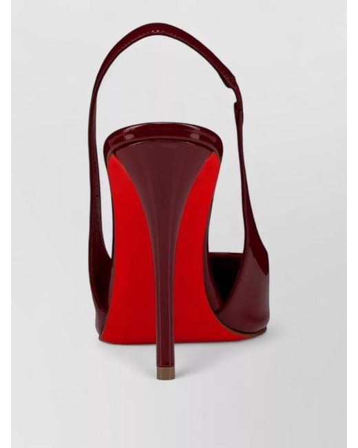 Christian Louboutin Red Patent Leather Slingback Pumps