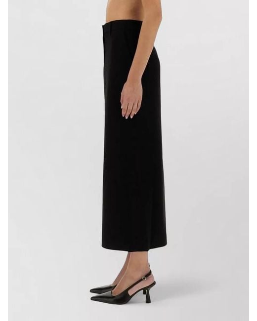 Michael Kors Black Crepe Maxi Pants Belt Loops Pockets