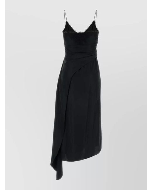 Moschino Black V Neck Midi Dress