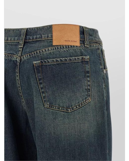Magda Butrym Blue Cotton Straight-Leg Jeans